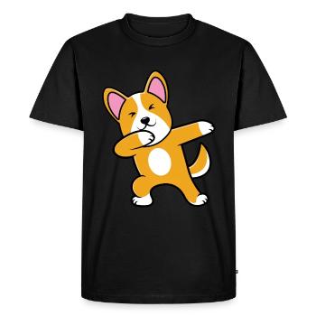 Corgi gallois - T-shirt Premium bio Homme - noir - Devant - Nico (187cm)