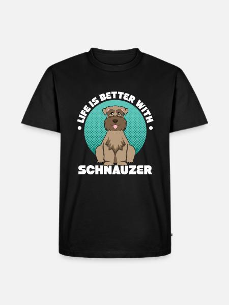 Zwergschnauzer - Männer Premium Bio T-Shirt - Schwarz