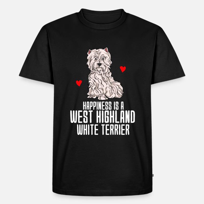 West Highland Terrier - Männer Premium Bio T-Shirt - Schwarz