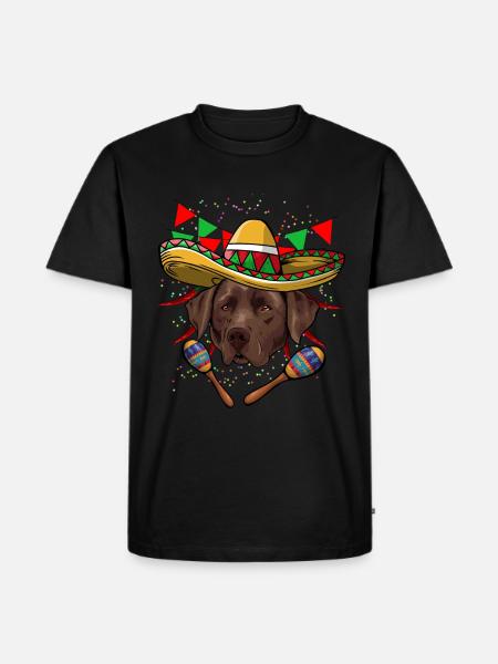 Cinco De Mayo Labrador - Männer Premium Bio T-Shirt - Schwarz