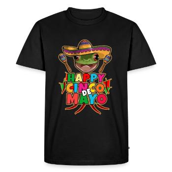 Cinco de Mayo Grenouille - T-shirt Premium bio Homme - noir - Devant - Nico (187cm)