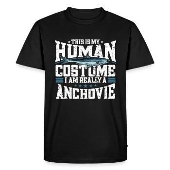 Anchois Poissons Sardaigne Cadeau - T-shirt Premium bio Homme - noir - Devant - Nico (187cm)