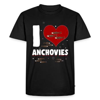 Anchois Poissons Sardaigne Cadeau - T-shirt Premium bio Homme - noir - Devant - Nico (187cm)