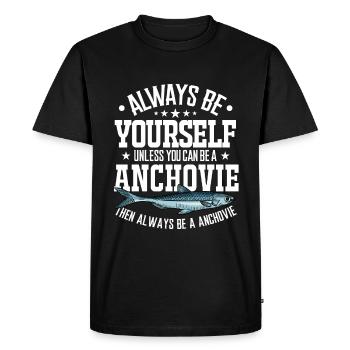 Anchois Poissons Sardaigne Cadeau - T-shirt Premium bio Homme - noir - Devant - Nico (187cm)