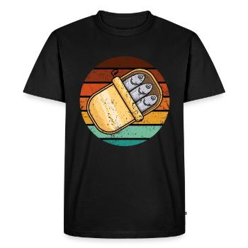 Anchois Poissons Sardaigne Cadeau - T-shirt Premium bio Homme - noir - Devant - Nico (187cm)