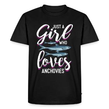 Anchois Poissons Sardaigne Cadeau - T-shirt Premium bio Homme - noir - Devant - Nico (187cm)