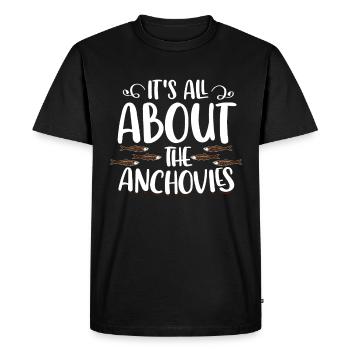 Anchois Poissons Sardaigne Cadeau - T-shirt Premium bio Homme - noir - Devant - Nico (187cm)
