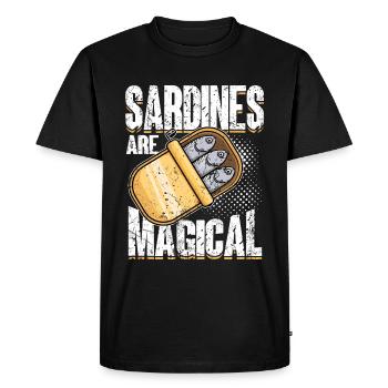 Anchois Poissons Sardaigne Cadeau - T-shirt Premium bio Homme - noir - Devant - Nico (187cm)
