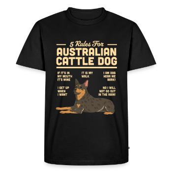 Australian Cattle Dog - Men's Premium Organic T-Shirt - black - Front - Nico (187cm)
