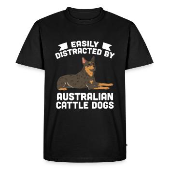 Australian Cattle Dog - Men's Premium Organic T-Shirt - black - Front - Nico (187cm)
