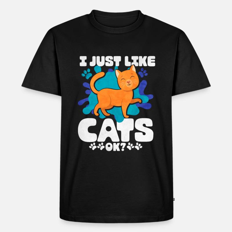 Katze - Männer Premium Bio T-Shirt - Schwarz
