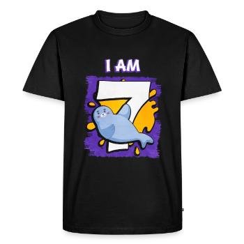 I am 7 seal - Men's Premium Organic T-Shirt - black - Front - Nico (187cm)