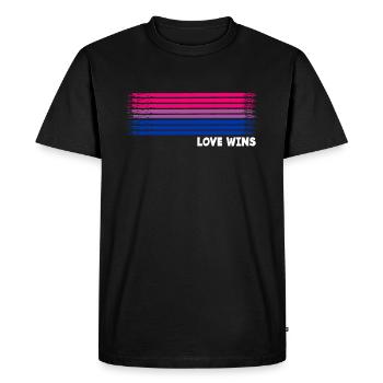 Bisexual Pride Flagge Geschenk - Männer Premium Bio T-Shirt - Schwarz - Vorne - Nico (187cm)