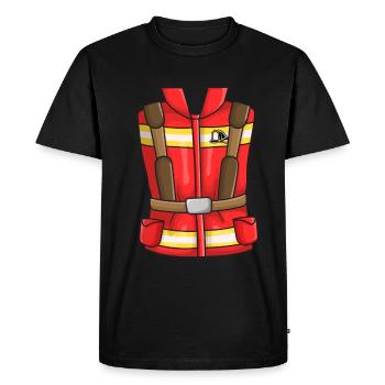 Costume de pompier - T-shirt Premium bio Homme - noir - Devant - Nico (187cm)
