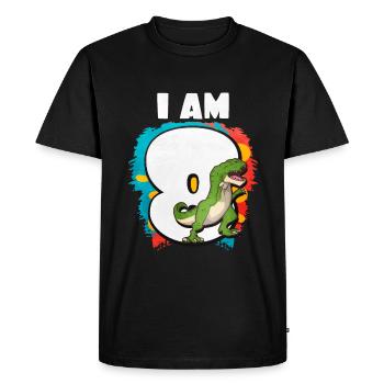 8e anniversaire - T-shirt Premium bio Homme - noir - Devant - Nico (187cm)