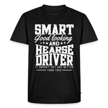 Intelligent handsome and hearse driver - Men's Premium Organic T-Shirt - black - Front - Nico (187cm)