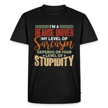 Funny hearse driver saying gift - Men's Premium Organic T-Shirt - black - Front - Nico (187cm)