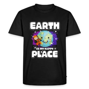Earth Planet Gift - Men's Premium Organic T-Shirt - black - Front - Nico (187cm)