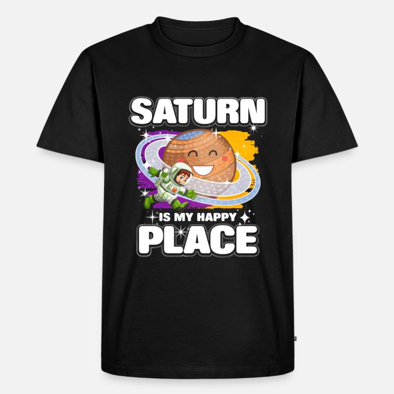 Saturn Planet Geschenk - Männer Premium Bio T-Shirt - Schwarz