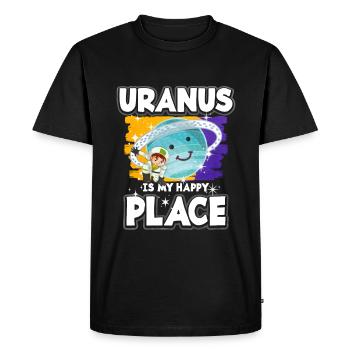 Uranus Planet Gift - Men's Premium Organic T-Shirt - black - Front - Nico (187cm)