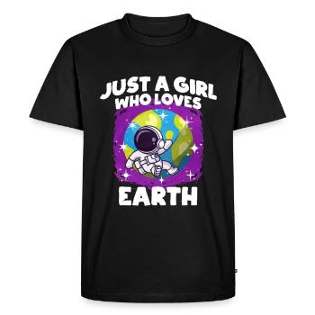 Cadeau de Girl Earth - T-shirt Premium bio Homme - noir - Devant - Nico (187cm)