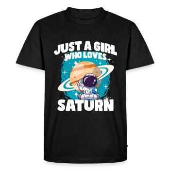 Girl Saturn Gift - Men's Premium Organic T-Shirt - black - Front - Nico (187cm)