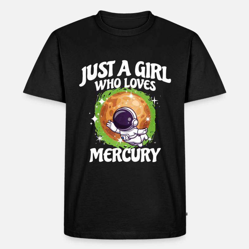 Mädchen Merkur Geschenk - Männer Premium Bio T-Shirt - Schwarz