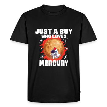Merkur Planet Gift - Men's Premium Organic T-Shirt - black - Front - Nico (187cm)
