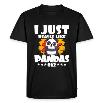 Panda - T-shirt Premium bio Homme - noir - Devant - Nico (187cm)