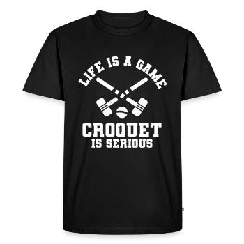Croquet - T-shirt Premium bio Homme - noir - Devant - Nico (187cm)