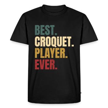 Croquet - T-shirt Premium bio Homme - noir - Devant - Nico (187cm)