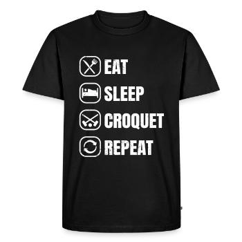 Croquet - T-shirt Premium bio Homme - noir - Devant - Nico (187cm)