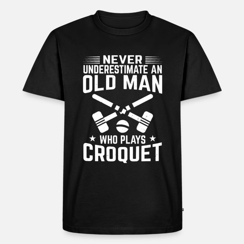 Krocket - Männer Premium Bio T-Shirt - Schwarz