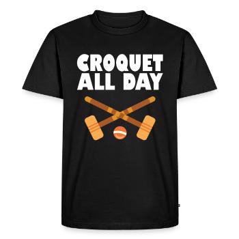 Croquet - T-shirt Premium bio Homme - noir - Devant - Nico (187cm)