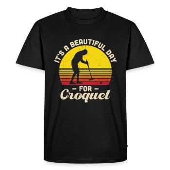 Croquet - T-shirt Premium bio Homme - noir - Devant - Nico (187cm)