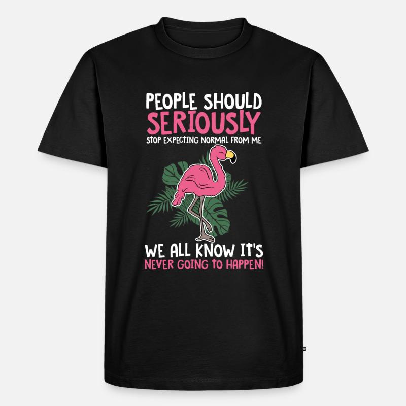 Flamingo - Männer Premium Bio T-Shirt - Schwarz