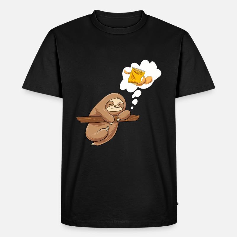 Chips Essen Snacks Süßigkeiten Geschenk - Männer Premium Bio T-Shirt - Schwarz
