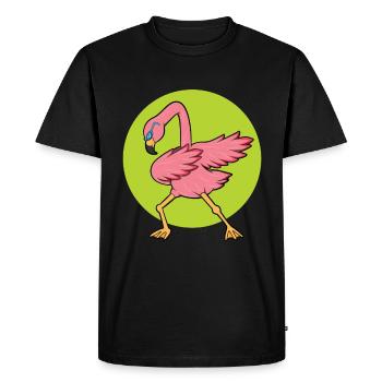 Flamingo Funny Party Gift - Men's Premium Organic T-Shirt - black - Front - Nico (187cm)