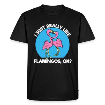 Flamingo Funny Party Gift - Men's Premium Organic T-Shirt - black - Front - Nico (187cm)