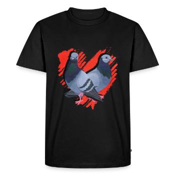 Colombe - T-shirt Premium bio Homme - noir - Devant - Nico (187cm)