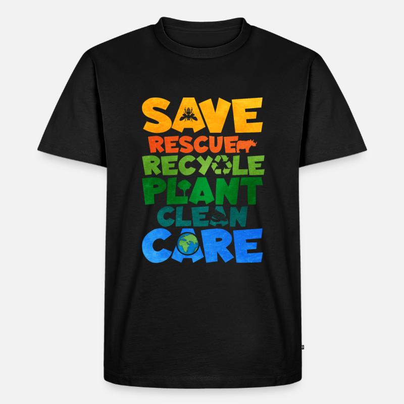 Recycling - Männer Premium Bio T-Shirt - Schwarz