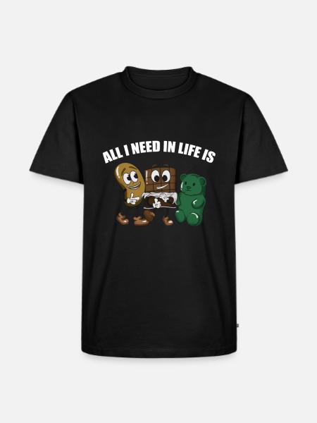 Chips, chocolate and gummy bears - Men's Premium Organic T-Shirt - black