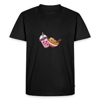 Bubble Tea et cadre - T-shirt Premium bio Homme - noir - Devant - Nico (187cm)