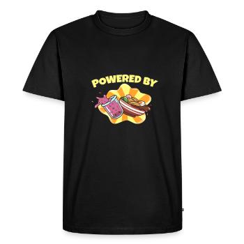Powered by Bubble Tea and Frame - Men's Premium Organic T-Shirt - black - Front - Nico (187cm)
