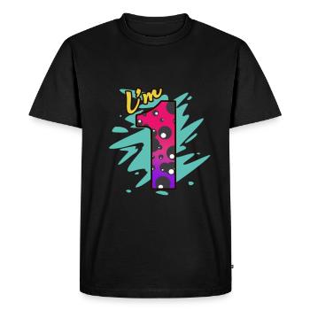 1er anniversaire - T-shirt Premium bio Homme - noir - Devant - Nico (187cm)