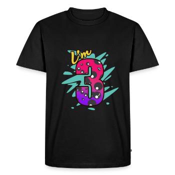 3rd Birthday - Men's Premium Organic T-Shirt - black - Front - Nico (187cm)