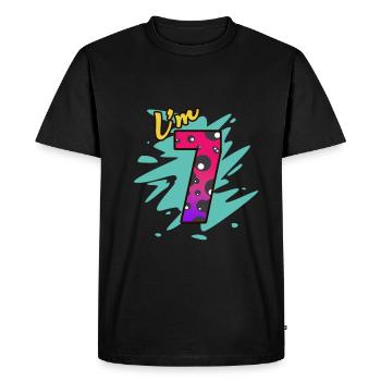 7e anniversaire - T-shirt Premium bio Homme - noir - Devant - Nico (187cm)