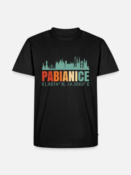 Polen Pabianice Skyline - Männer Premium Bio T-Shirt - Schwarz