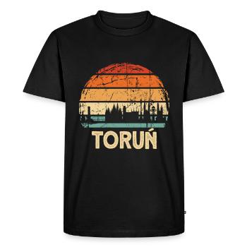 Pologne Torun Skyline - T-shirt Premium bio Homme - noir - Devant - Nico (187cm)