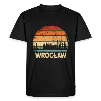 Poland Wroclaw Skyline - Men's Premium Organic T-Shirt - black - Front - Nico (187cm)